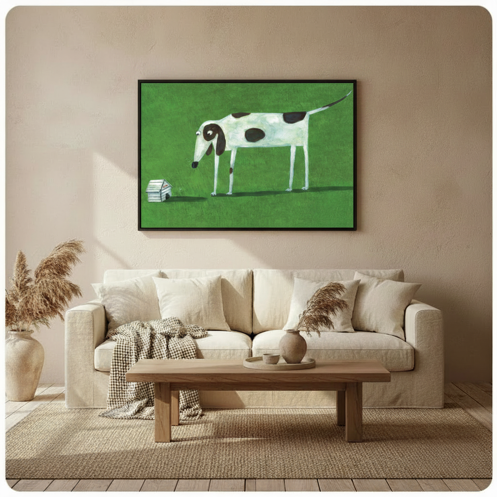 Otis Big Dog Tiny House Canvas Wall Art