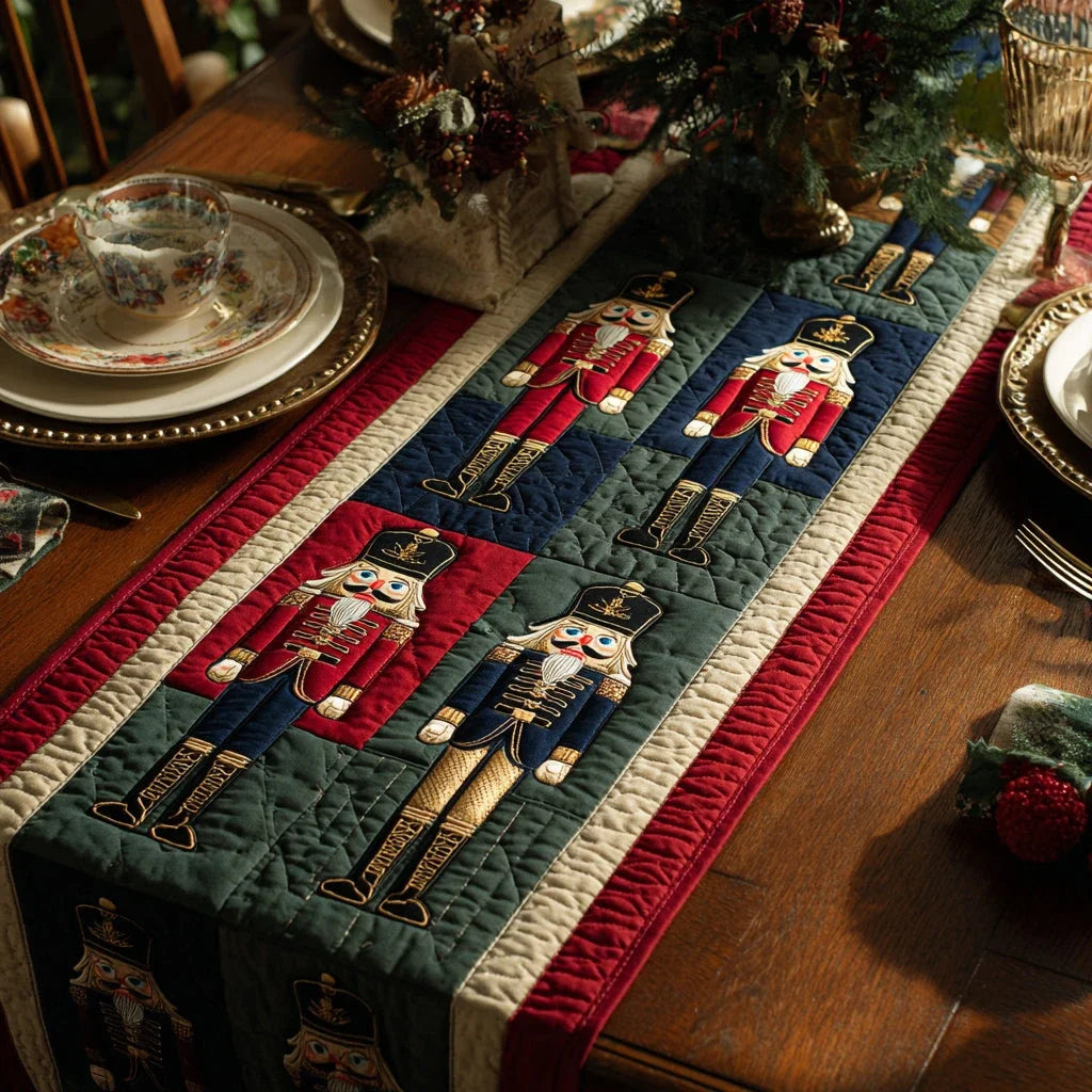 Tartan Nutcracker Block Quilted Table Runner