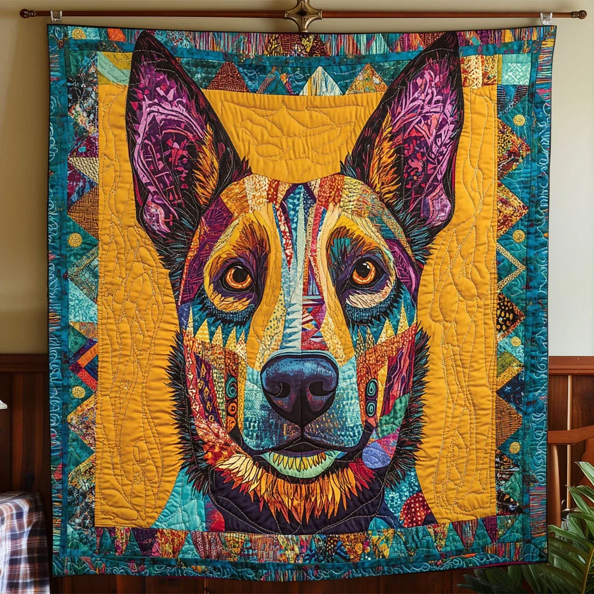Tattoo Dog Quilt Blanket