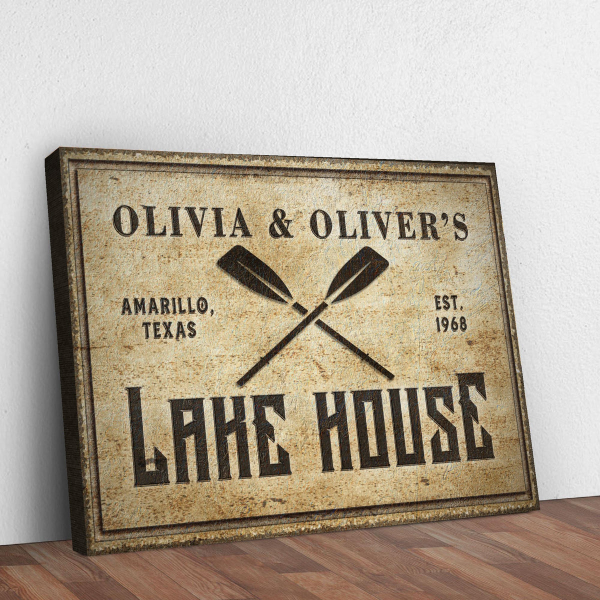 Couple Lake House Paddle Sign