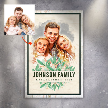 Photo To Cartoon Family Portrait Sign