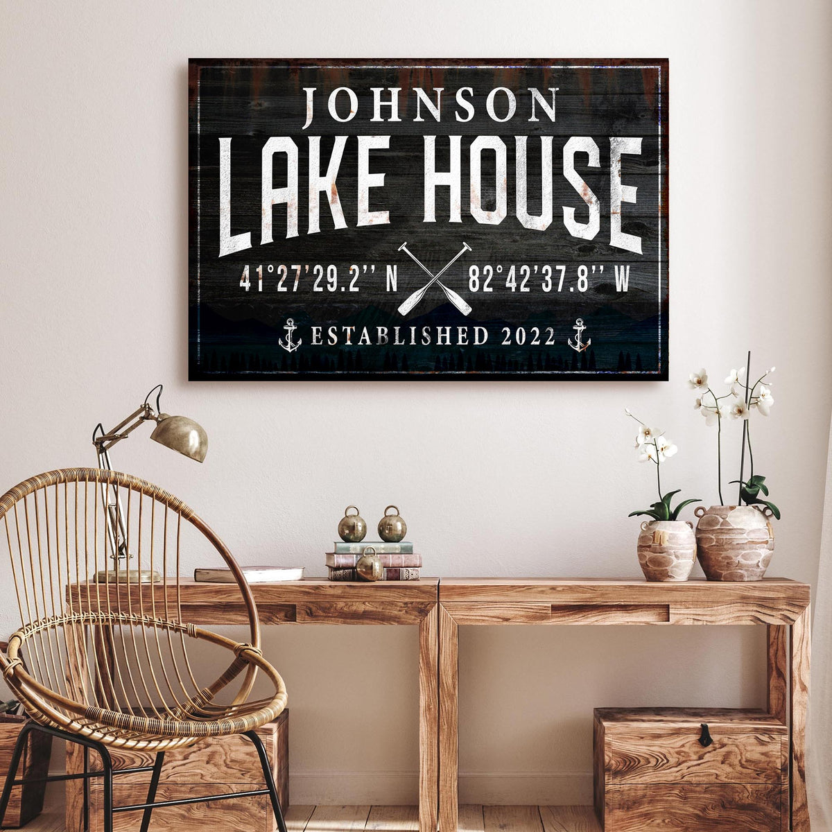 Family Lake House Paddle Sign ()