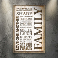 Love One Another Family Rules Sign