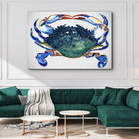 Crab Art Watercolor Canvas Wall Art