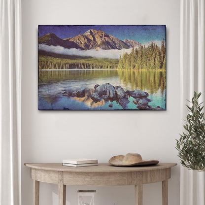 Mountain Lakeside Canvas Wall Art