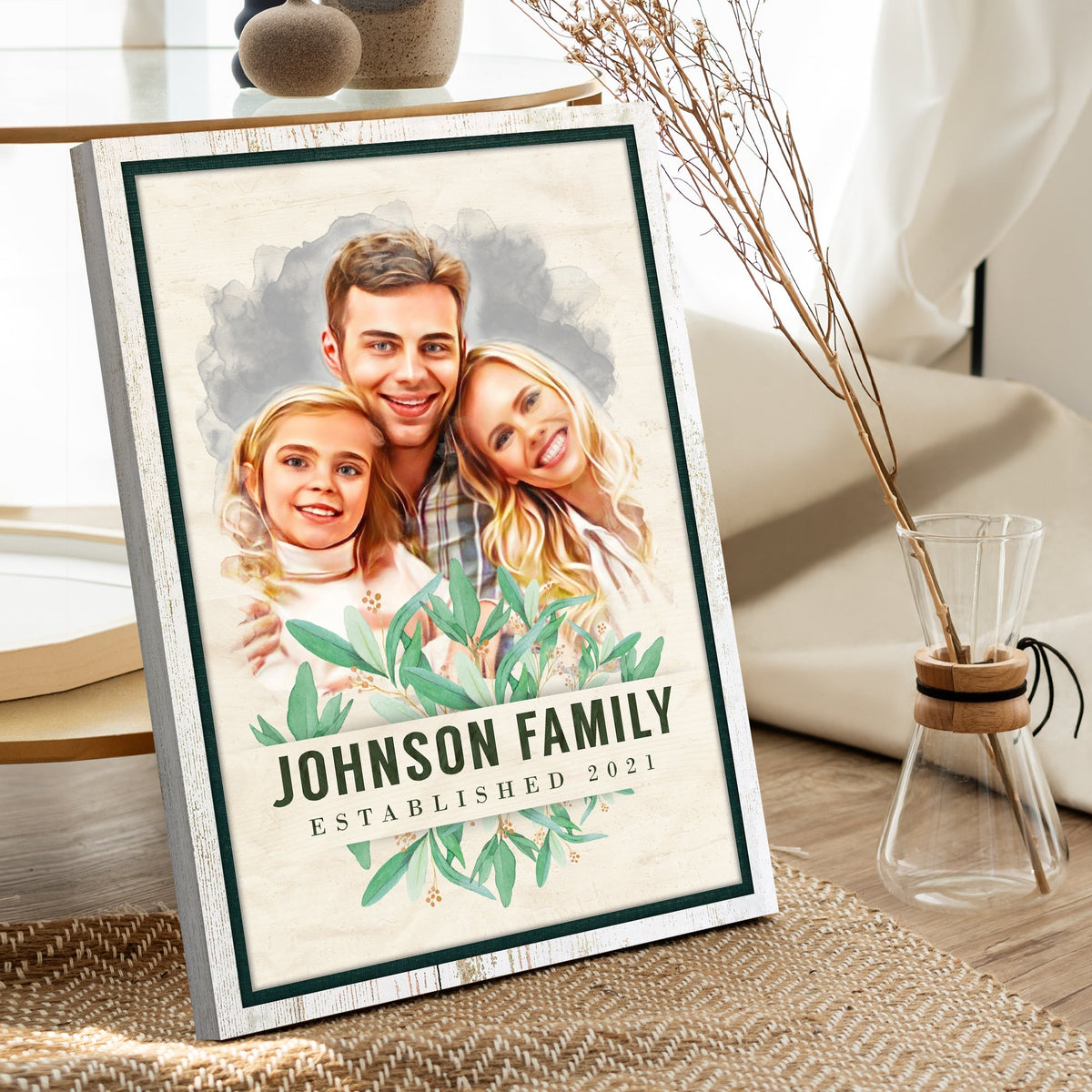 Photo To Cartoon Family Portrait Sign