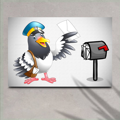 Funny Pigeon Painting Canvas Wall Art