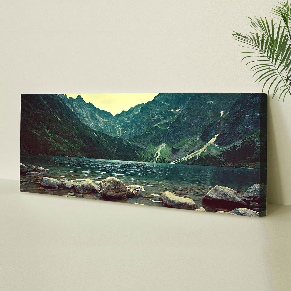 Mountain Forest Lake Canvas Wall Art II