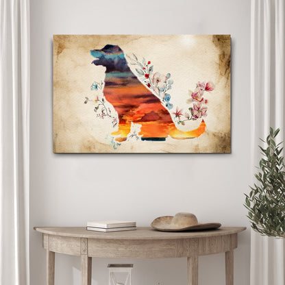 Watercolor Pet Silhouette Canvas Wall Art