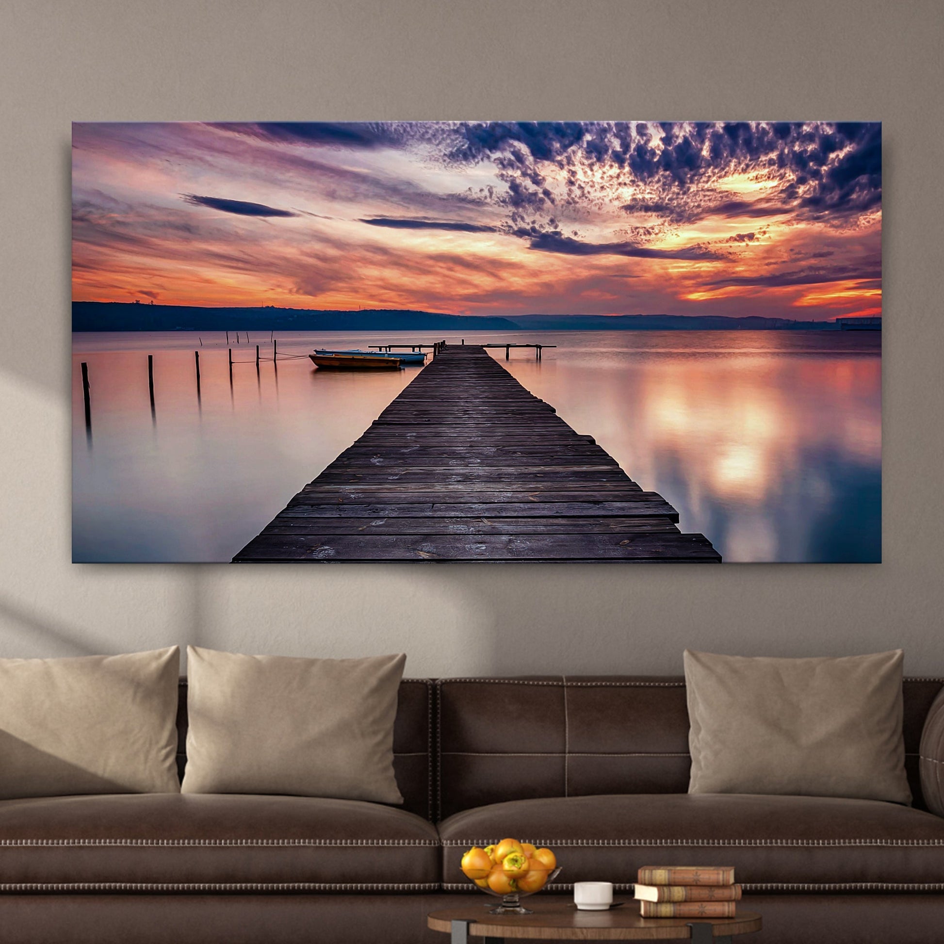 The Sunset Lake Canvas Wall Art