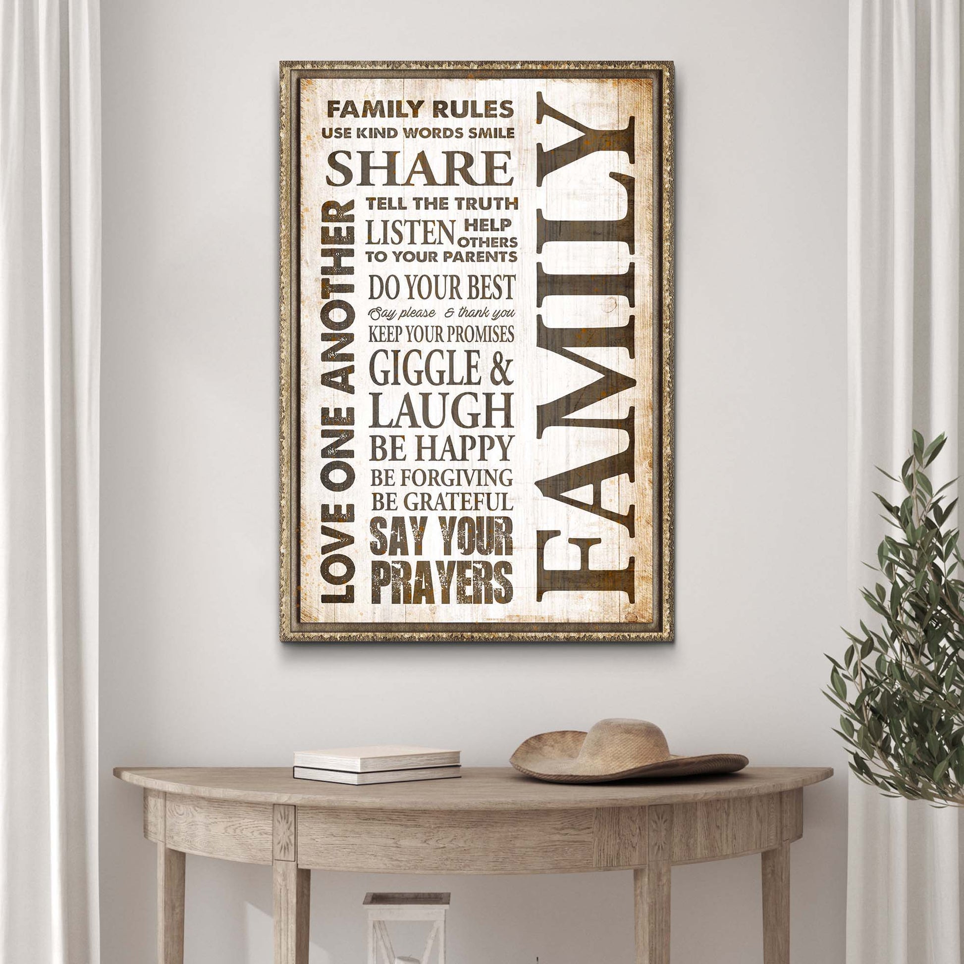 Love One Another Family Rules Sign