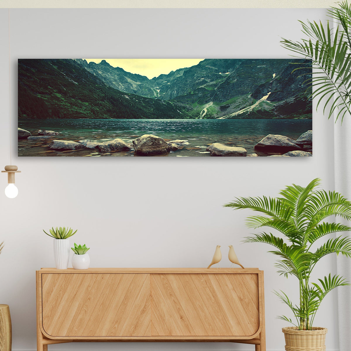 Mountain Forest Lake Canvas Wall Art II
