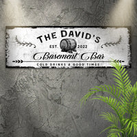 Basement Bar Barrel Sign