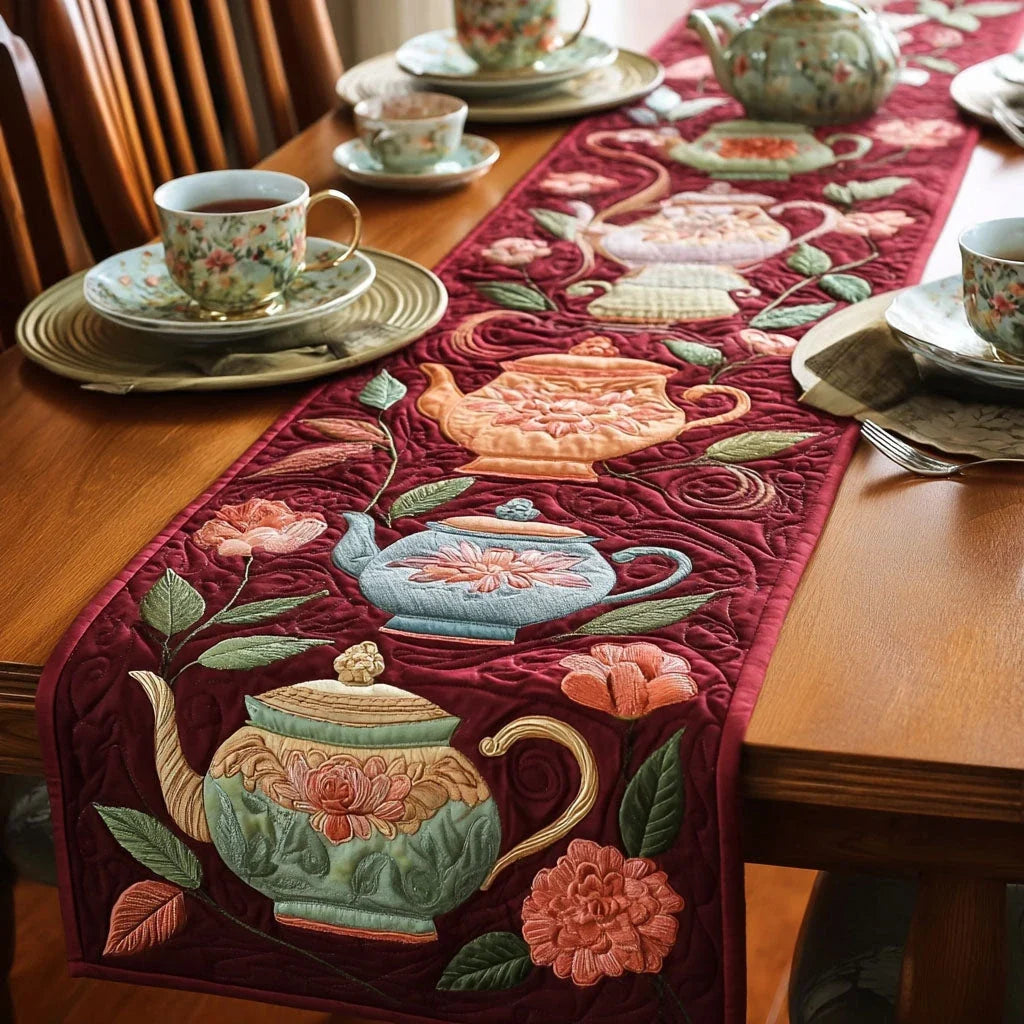 Tea Garden Quilted Table Runner