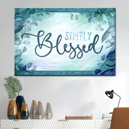 rustic simply blessed canvas wall art christian wall decor (Landscape) (view 7)