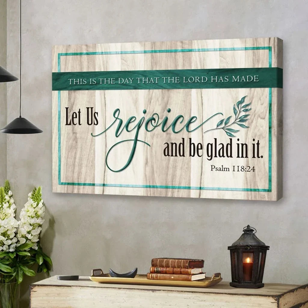 this is the day that the lord has made bible verse wall art canvas (Landscape) (view 5)