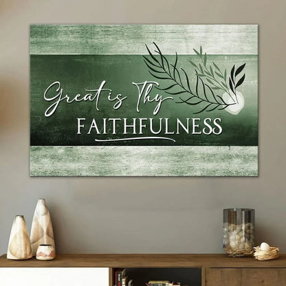 christian art great is thy faithfulness wall art canvas print christian wall decor (Landscape) (view 5)