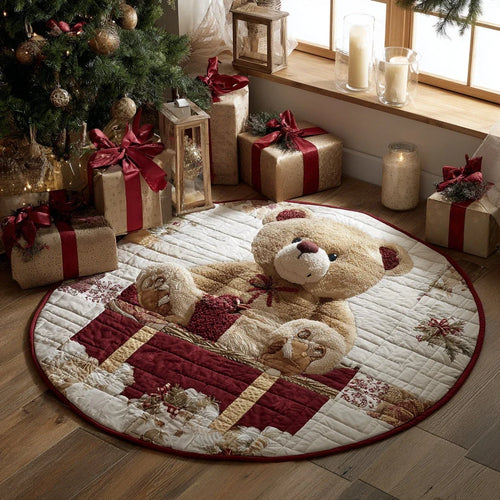 Teddy Christmas Magic Quilted Round Mat