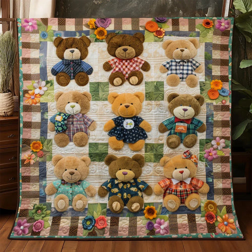 Teddy Stitchwork Quilt Blanket
