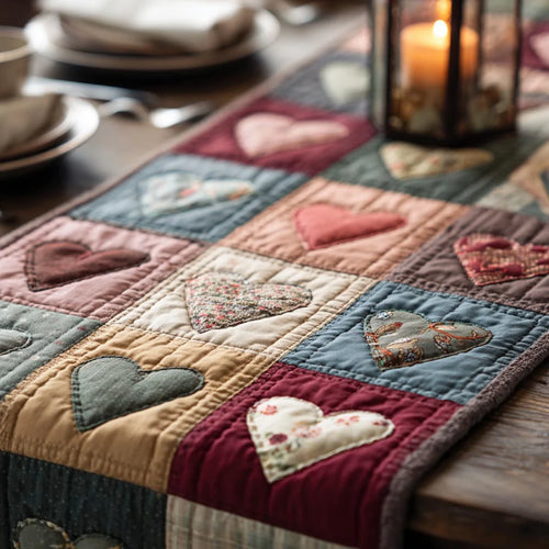 Tender Hearts Quilted Table Runner