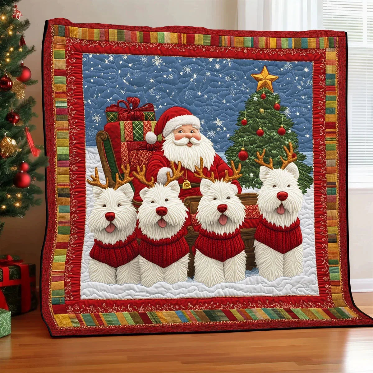 Terrier Claus Companion Quilt Blanket