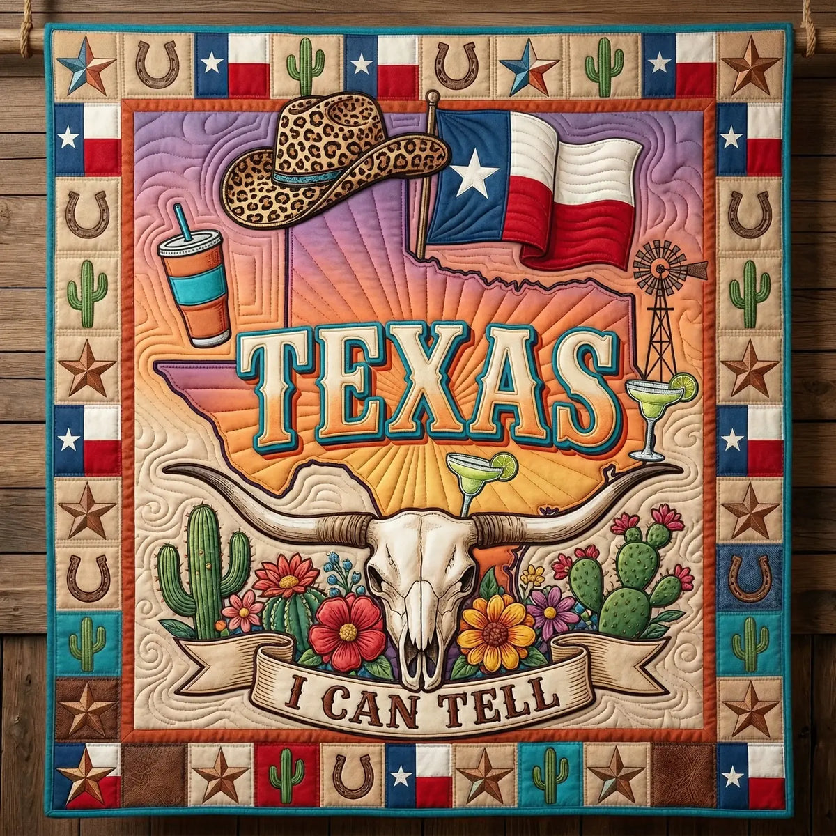 Texas I Can Tell Quilt Blanket