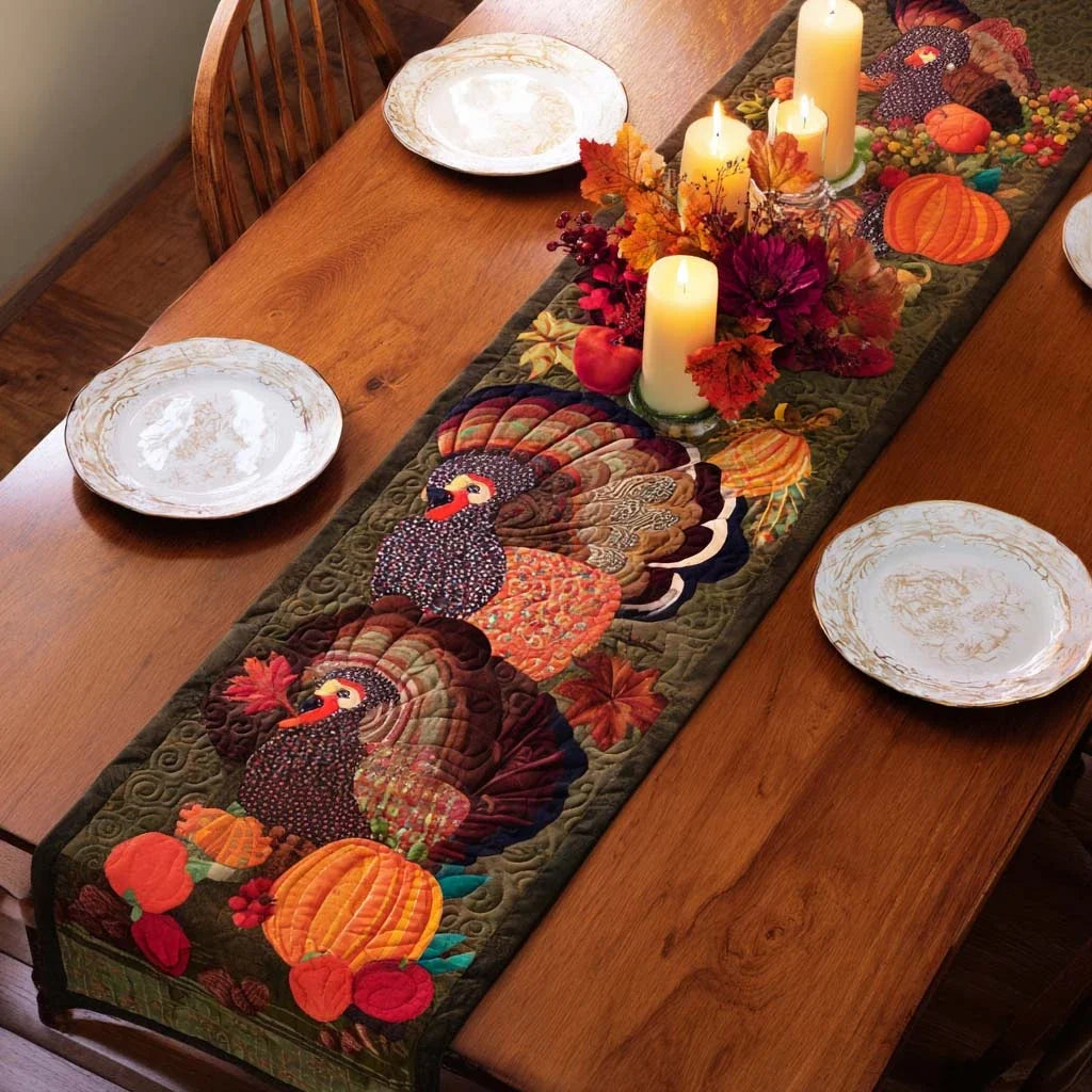 Thankful Hearts Quilted Table Runner