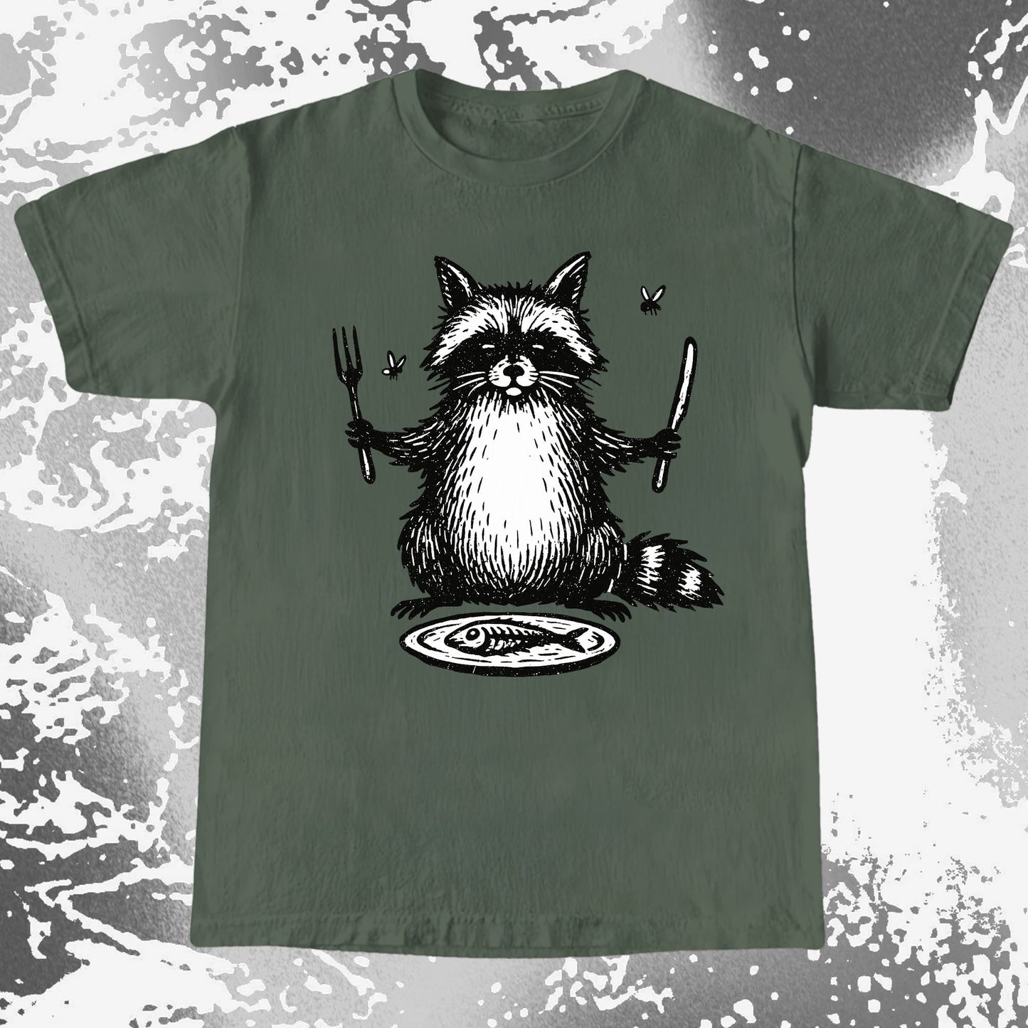Hungry Raccoon Dinner Funny, funny meme tee gift (view 5)