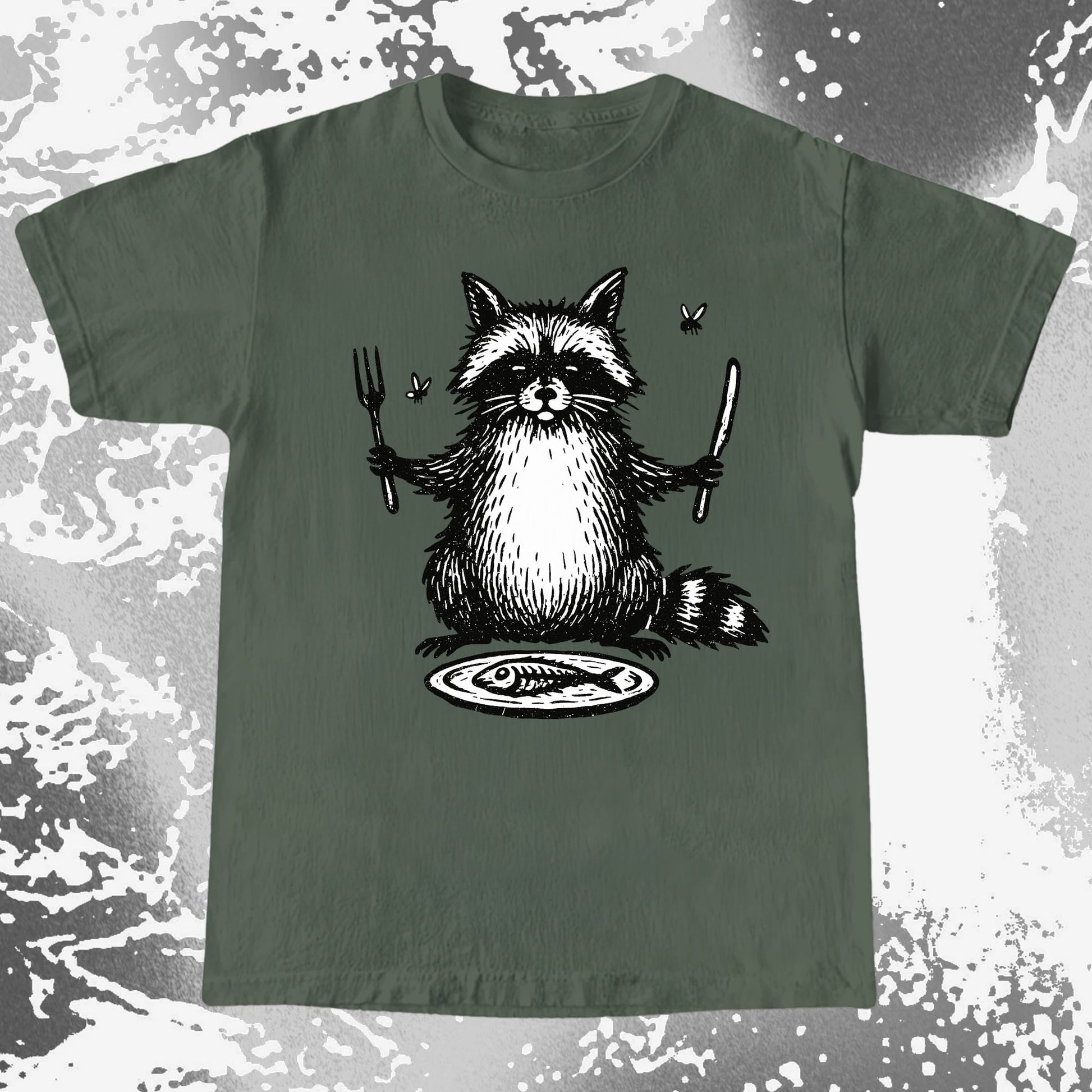 Hungry Raccoon Dinner Funny, funny meme tee gift (view 5)