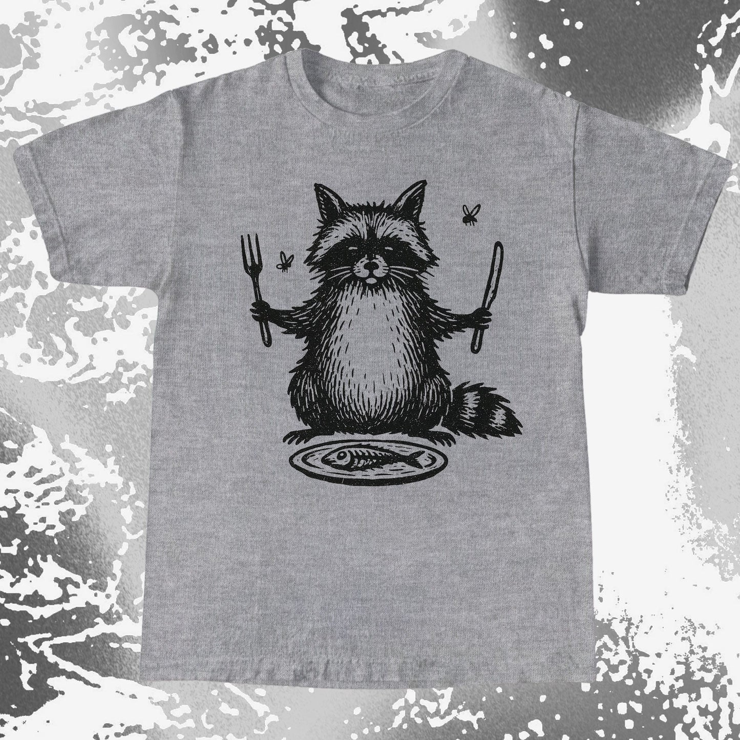Hungry Raccoon Dinner Funny, funny meme tee gift (view 4)