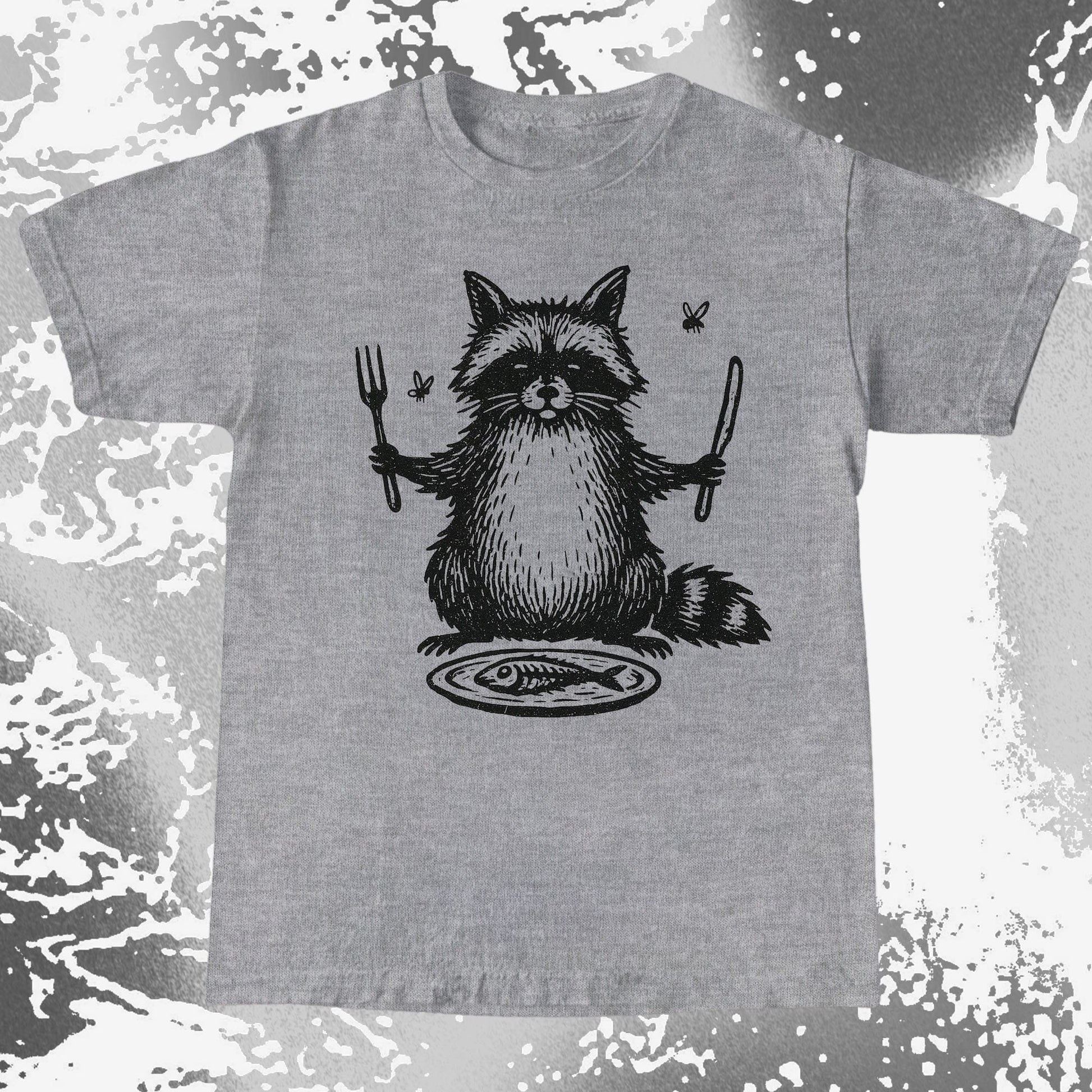 Hungry Raccoon Dinner Funny, funny meme tee gift (view 4)
