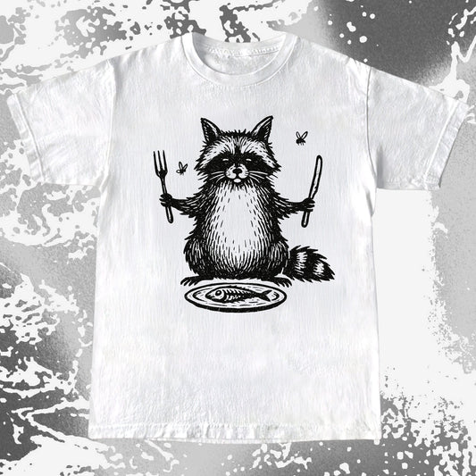 Hungry Raccoon Dinner Funny, funny meme tee gift