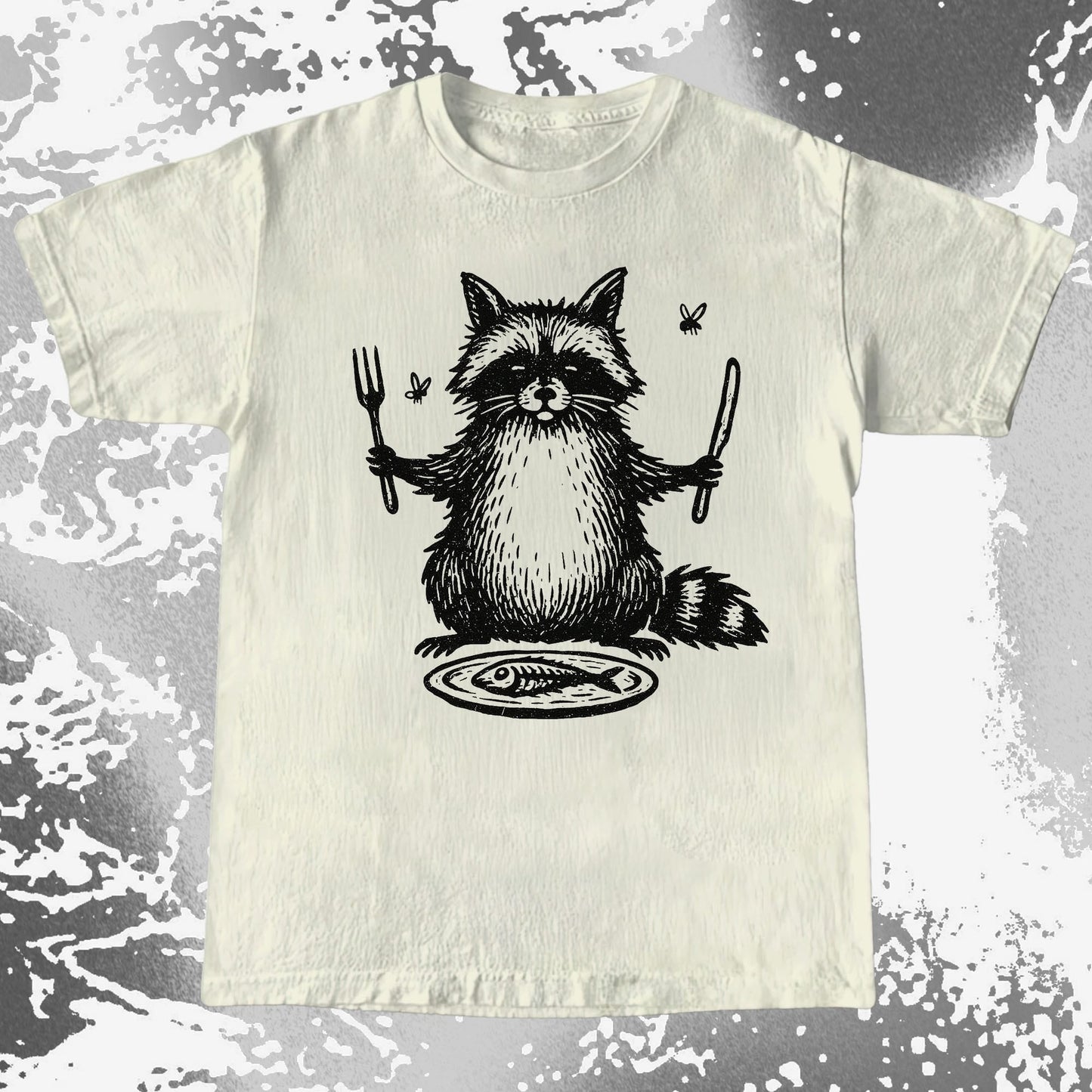Hungry Raccoon Dinner Funny, funny meme tee gift (view 3)