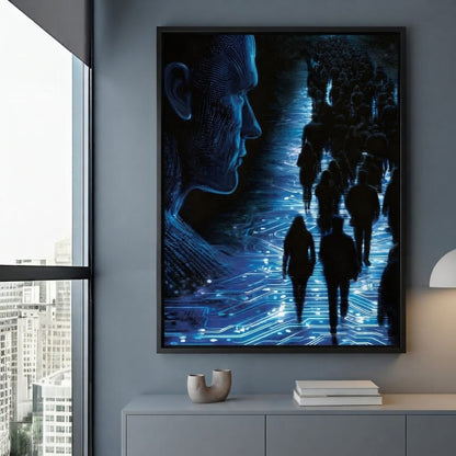 The Collective Walk of Digital Ghosts Canvas Wall Art