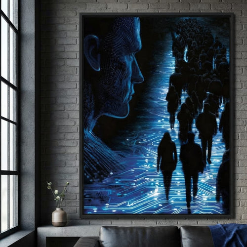 The Collective Walk of Digital Ghosts Canvas Wall Art