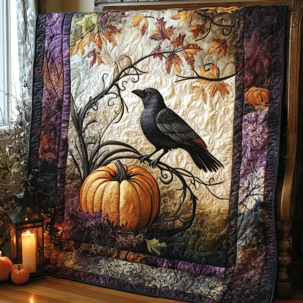 The Crow's Vigil Quilt Blanket