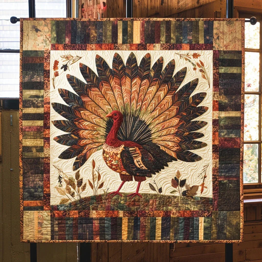 The Feathered Feast Quilt Blanket