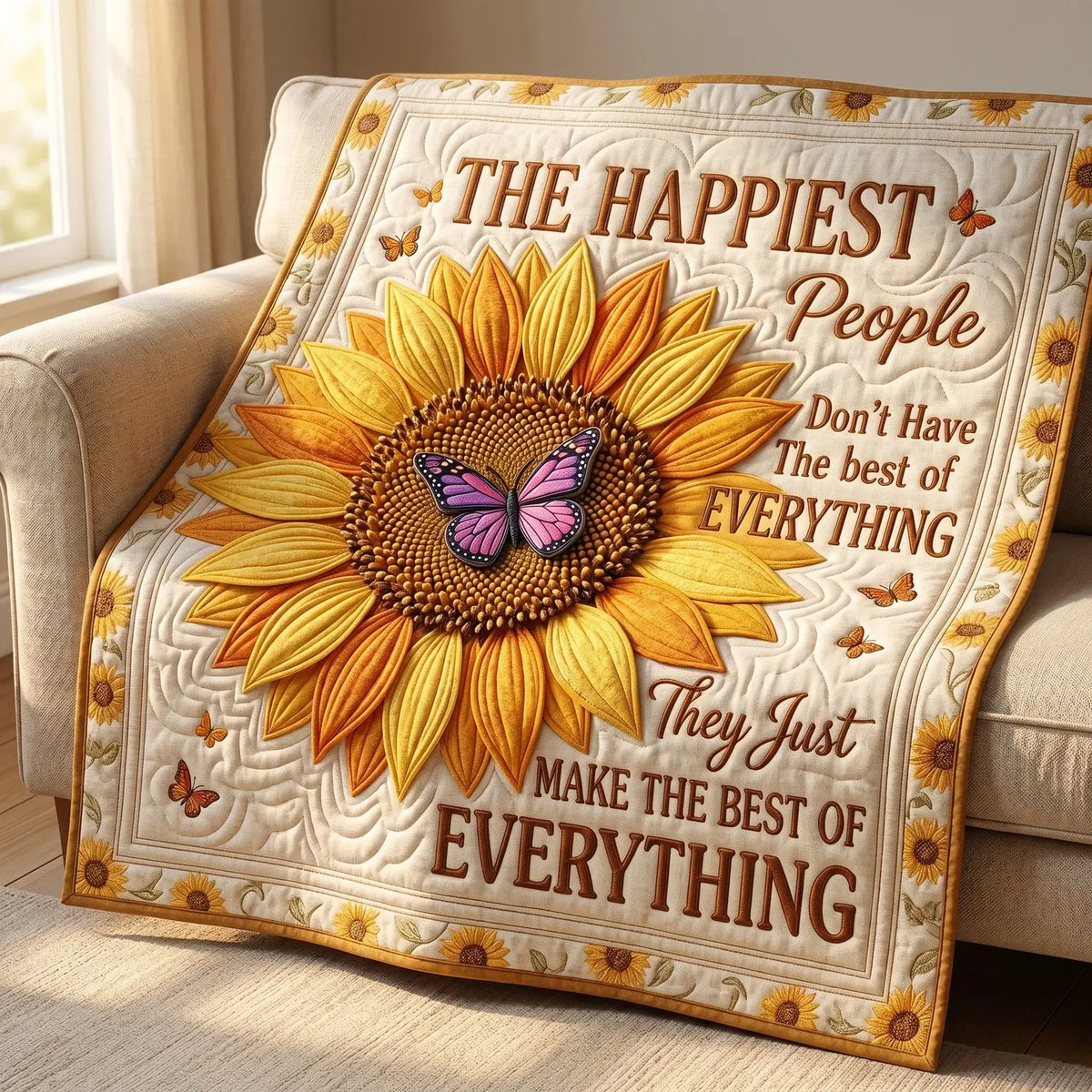 The Happiest People Quilt Blanket
