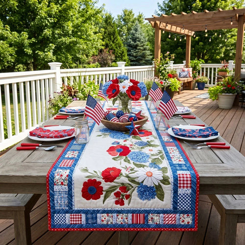 The Hearthside Heritage Quilted Table Runner