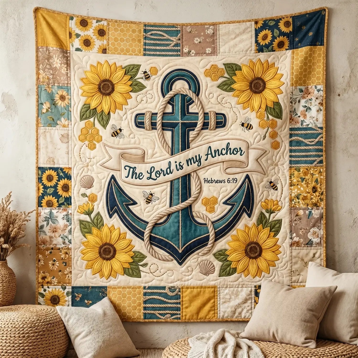 The Lord Is My Anchor Quilt Blanket