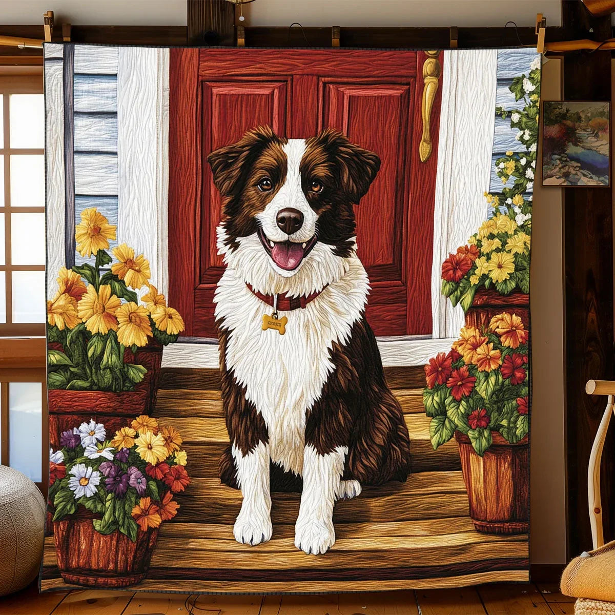 The Porch Guardian Quilt Blanket