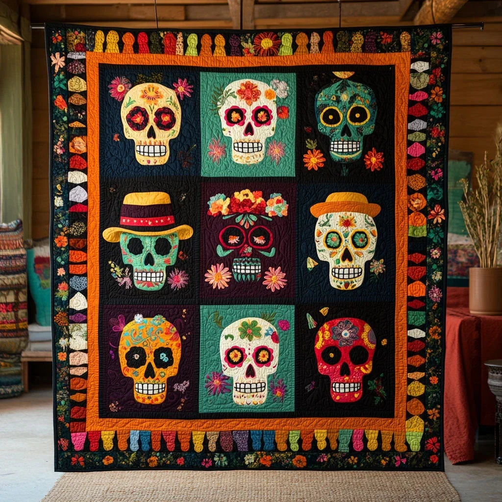 The Sacred Skull Quilt Blanket