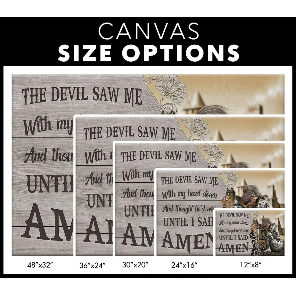 the devil saw me with my head down woman warrior of christ wall art canvas (Landscape) (view 4)