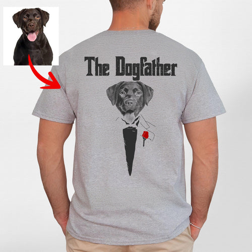 The Dog Father Backside T-Shirt, custom pet portrait gift for pet lovers