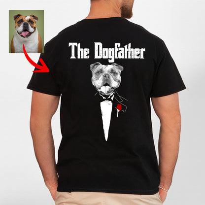 The Dog Father Backside T-Shirt, custom pet portrait gift for pet lovers (view 2)
