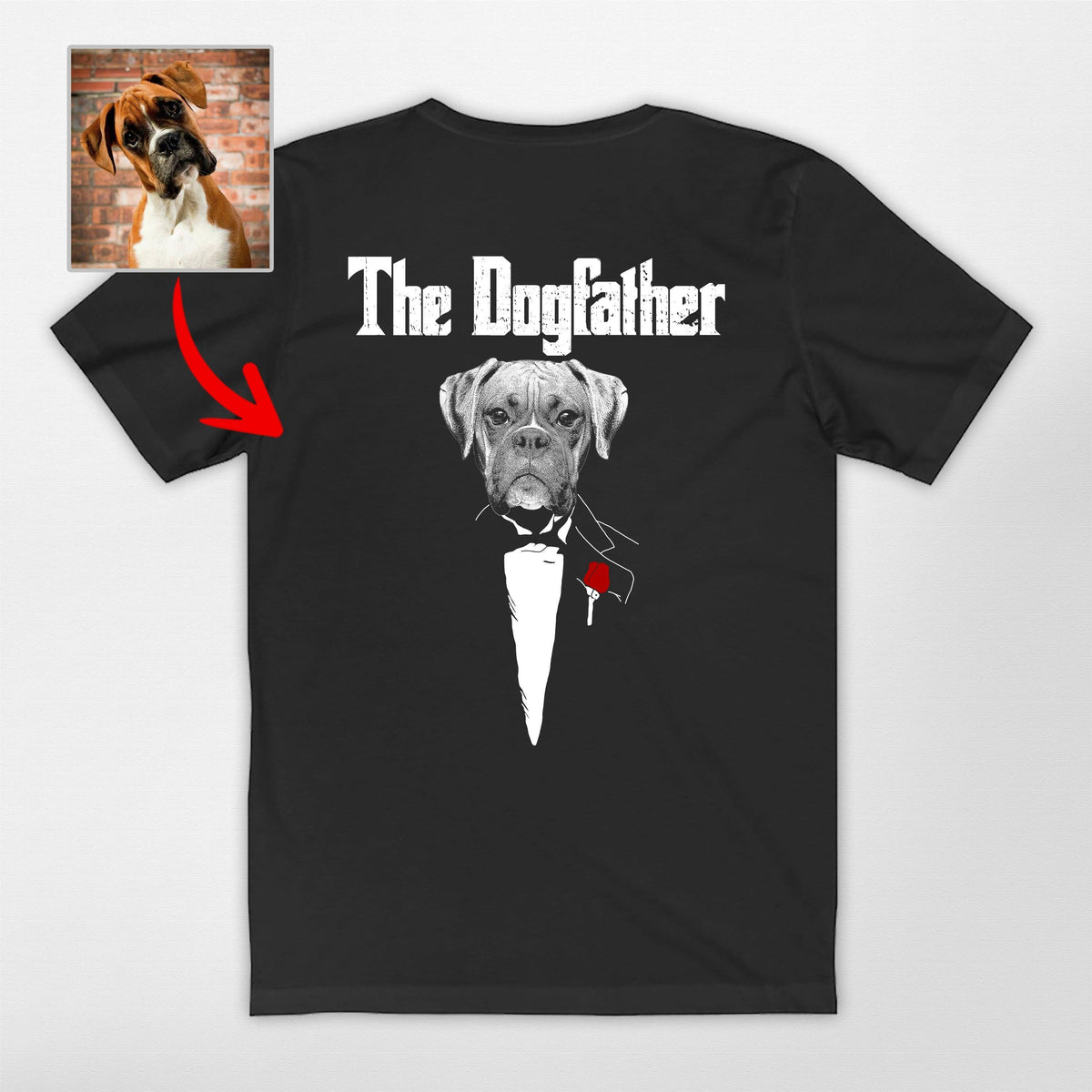 The Dog Father Backside T-Shirt, custom pet portrait gift for pet lovers (view 3)