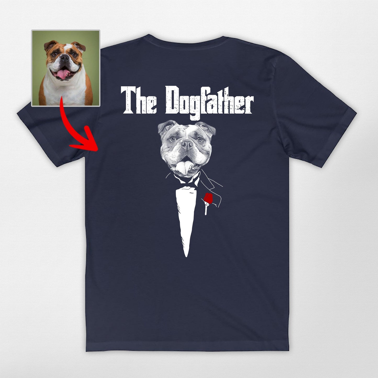 The Dog Father Backside T-Shirt, custom pet portrait gift for pet lovers (view 10)