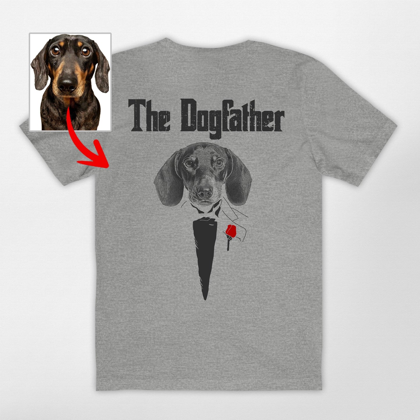 The Dog Father Backside T-Shirt, custom pet portrait gift for pet lovers (view 5)