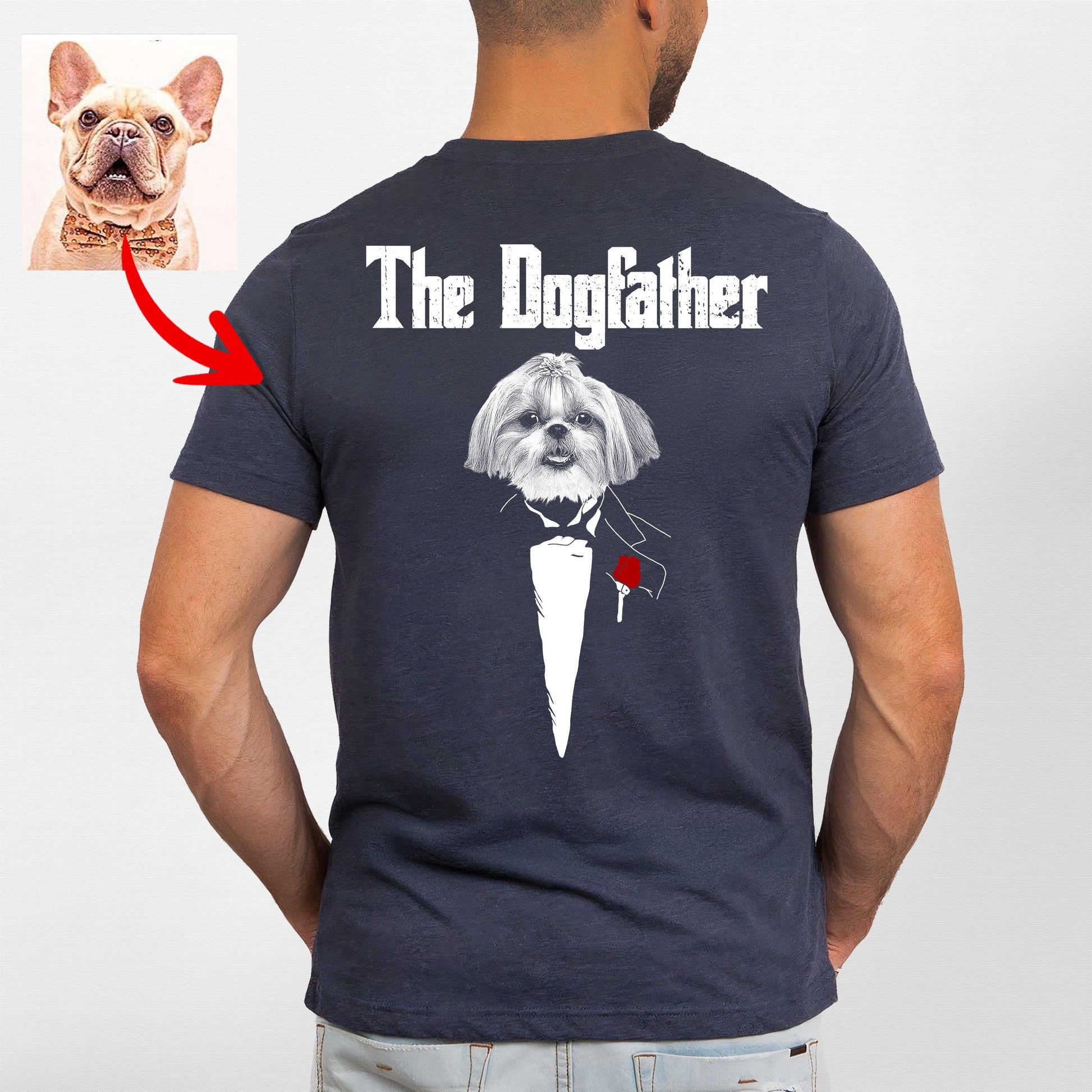The Dog Father Backside T-Shirt, custom pet portrait gift for pet lovers (view 4)