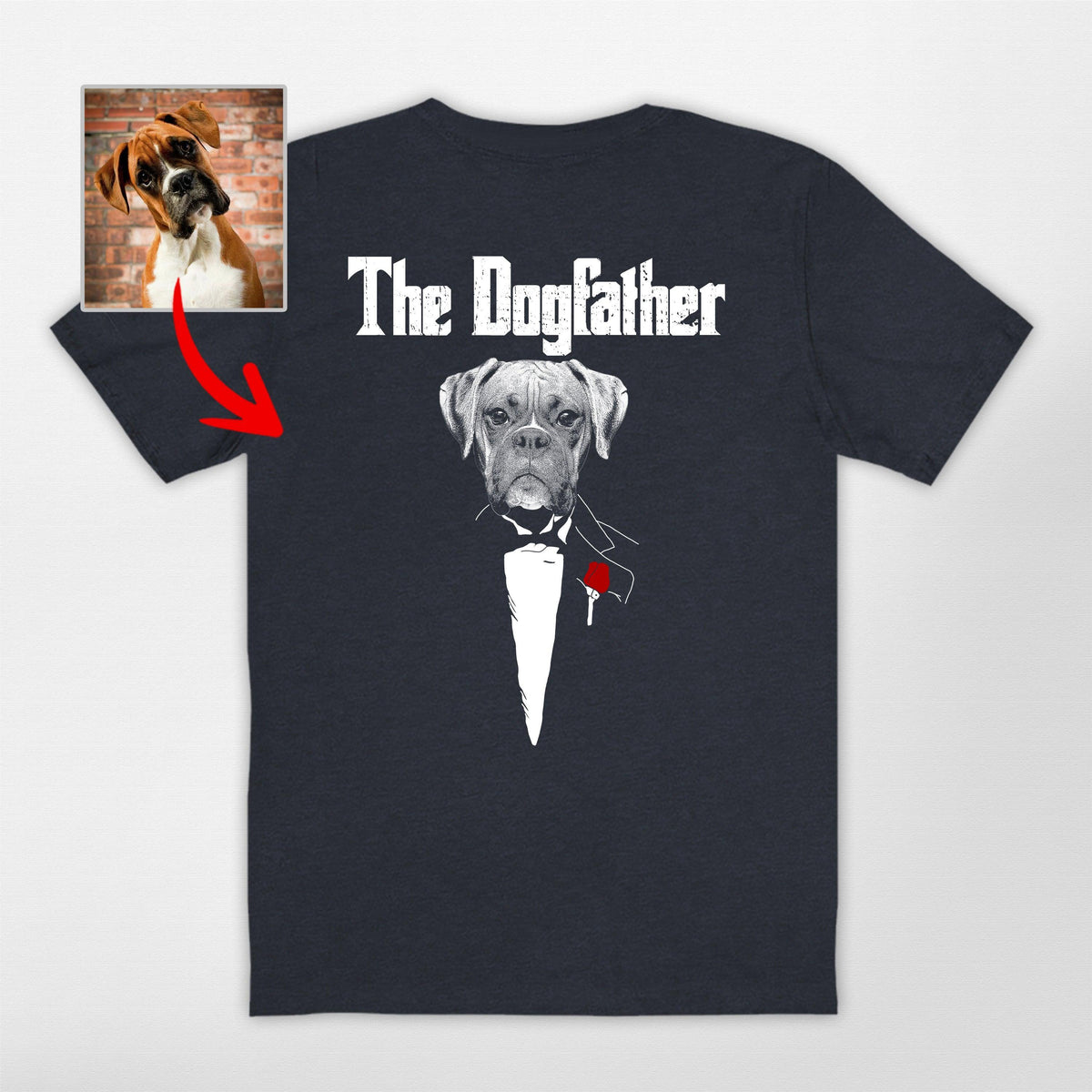 The Dog Father Backside T-Shirt, custom pet portrait gift for pet lovers (view 8)